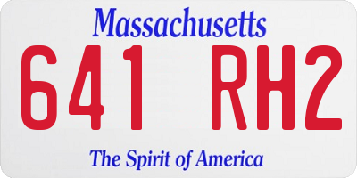 MA license plate 641RH2