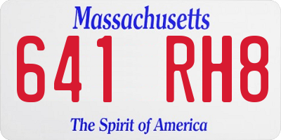 MA license plate 641RH8