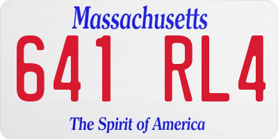 MA license plate 641RL4