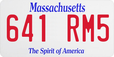 MA license plate 641RM5