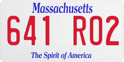 MA license plate 641RO2