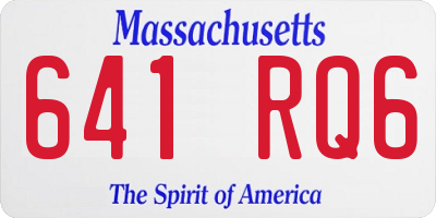MA license plate 641RQ6