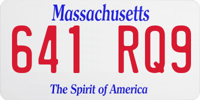 MA license plate 641RQ9