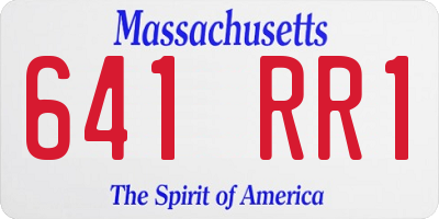 MA license plate 641RR1