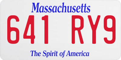 MA license plate 641RY9
