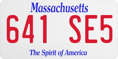 MA license plate 641SE5