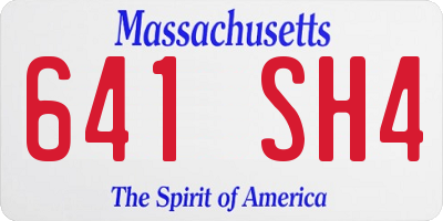 MA license plate 641SH4