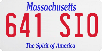 MA license plate 641SI0