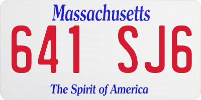 MA license plate 641SJ6