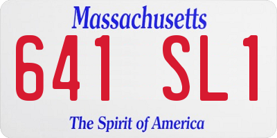 MA license plate 641SL1