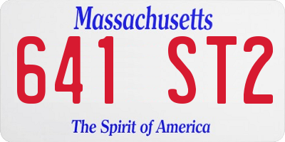 MA license plate 641ST2