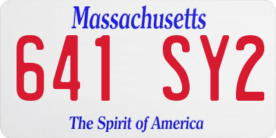 MA license plate 641SY2