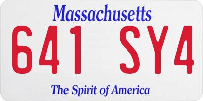 MA license plate 641SY4