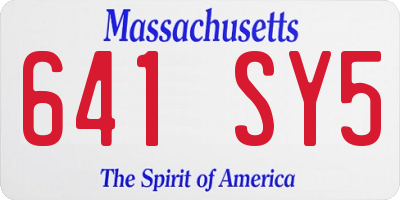 MA license plate 641SY5
