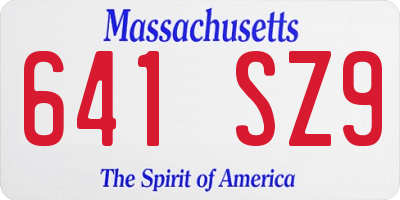 MA license plate 641SZ9