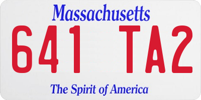 MA license plate 641TA2