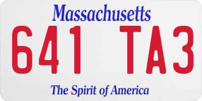 MA license plate 641TA3