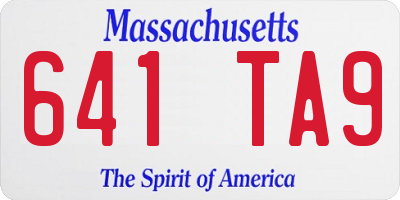 MA license plate 641TA9