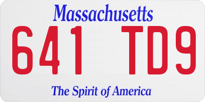 MA license plate 641TD9