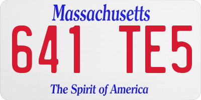 MA license plate 641TE5