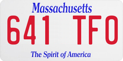 MA license plate 641TF0