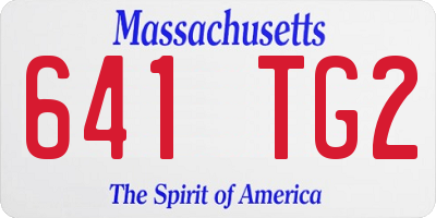 MA license plate 641TG2