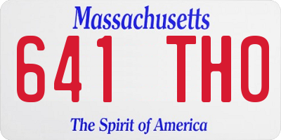 MA license plate 641TH0