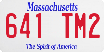 MA license plate 641TM2