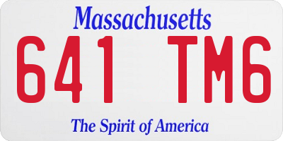 MA license plate 641TM6