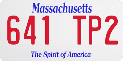 MA license plate 641TP2