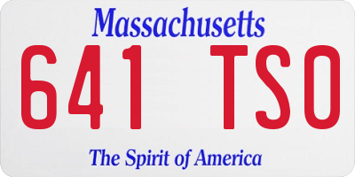 MA license plate 641TS0