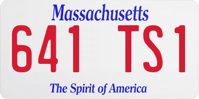 MA license plate 641TS1
