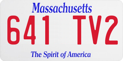 MA license plate 641TV2