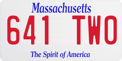 MA license plate 641TW0