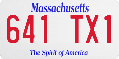 MA license plate 641TX1