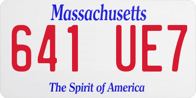 MA license plate 641UE7