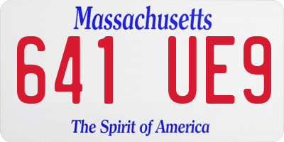 MA license plate 641UE9