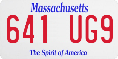 MA license plate 641UG9