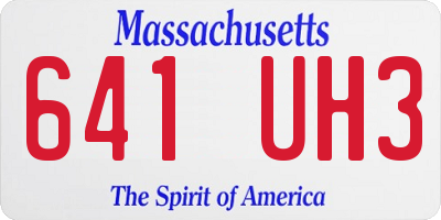 MA license plate 641UH3
