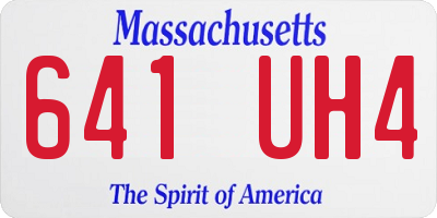 MA license plate 641UH4