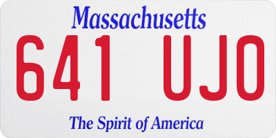 MA license plate 641UJ0