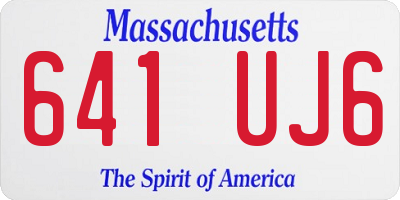 MA license plate 641UJ6