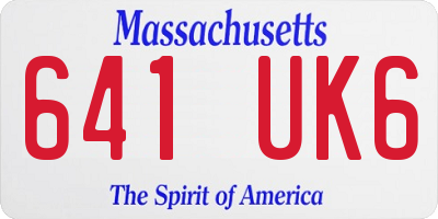 MA license plate 641UK6