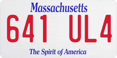 MA license plate 641UL4