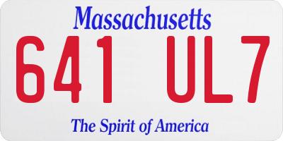 MA license plate 641UL7