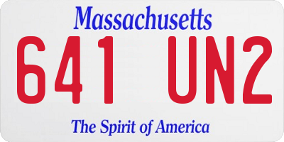 MA license plate 641UN2