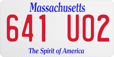 MA license plate 641UO2