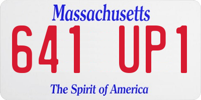 MA license plate 641UP1