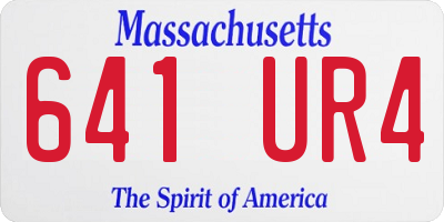 MA license plate 641UR4