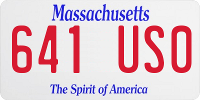 MA license plate 641US0